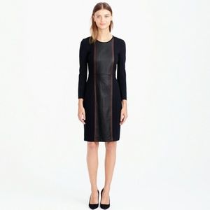 J. Crew Leather Panel Long Sleeve Dress Size 8